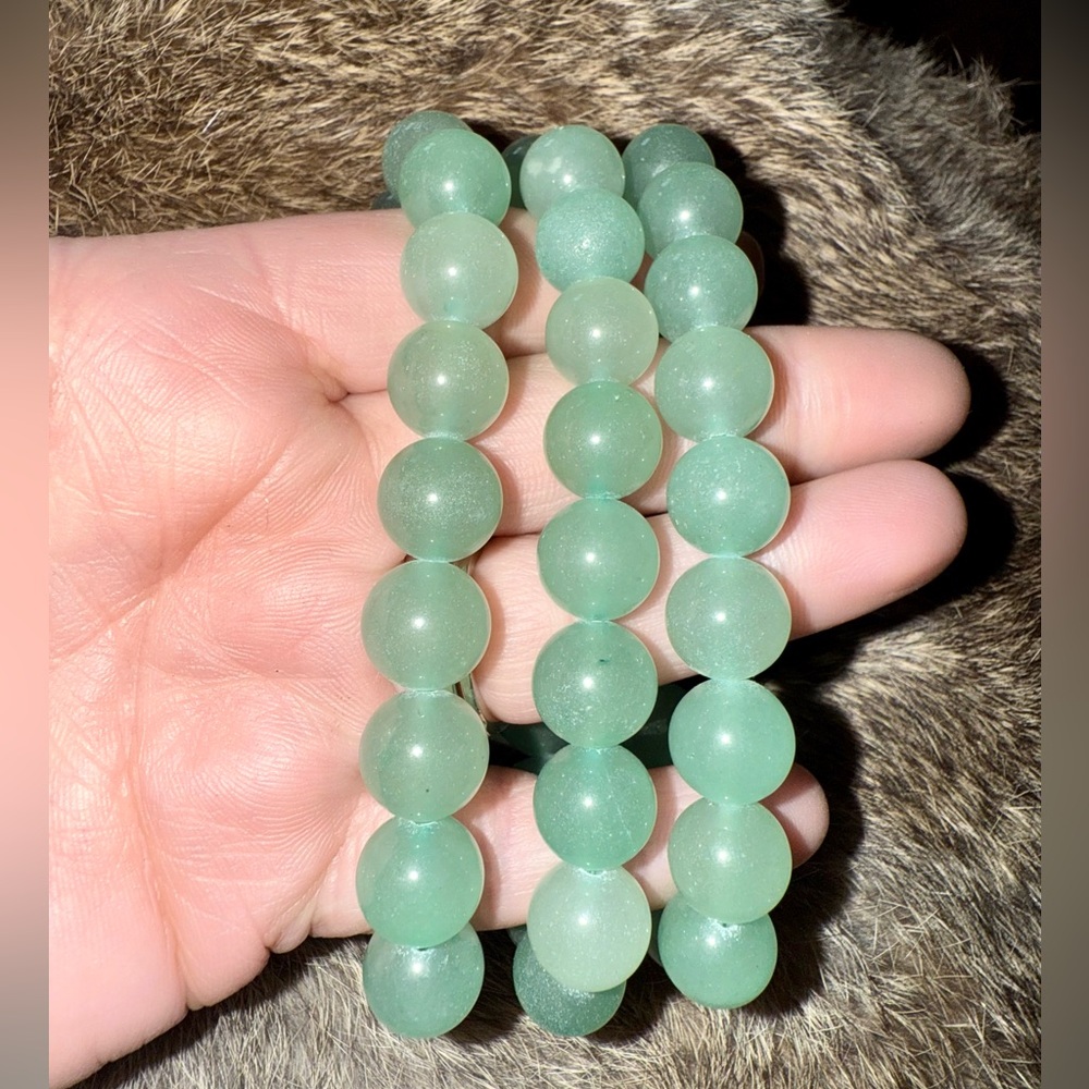 Elegant Green Aventurine Beaded Bracelet 10mm Gemstone Crystal Healing Gift New - Picture 3 of 4
